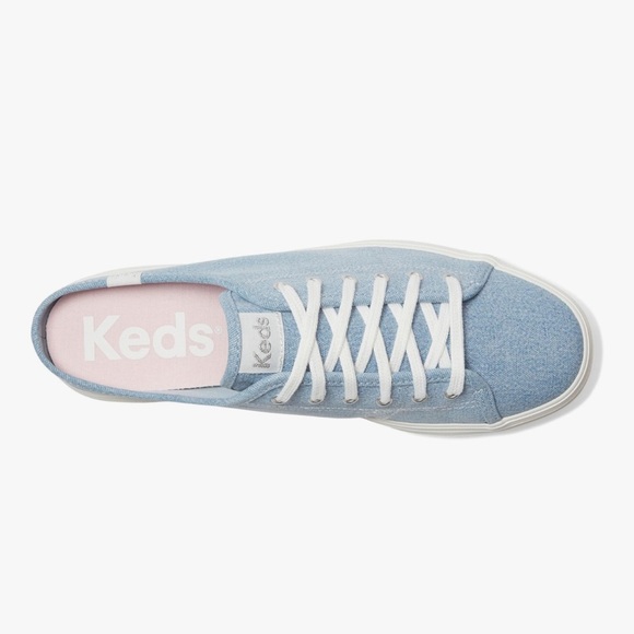 Keds Light Blue Denim Triple Kick Mule Slip On Women's Size 6 Sneaker Platform - Picture 3 of 12